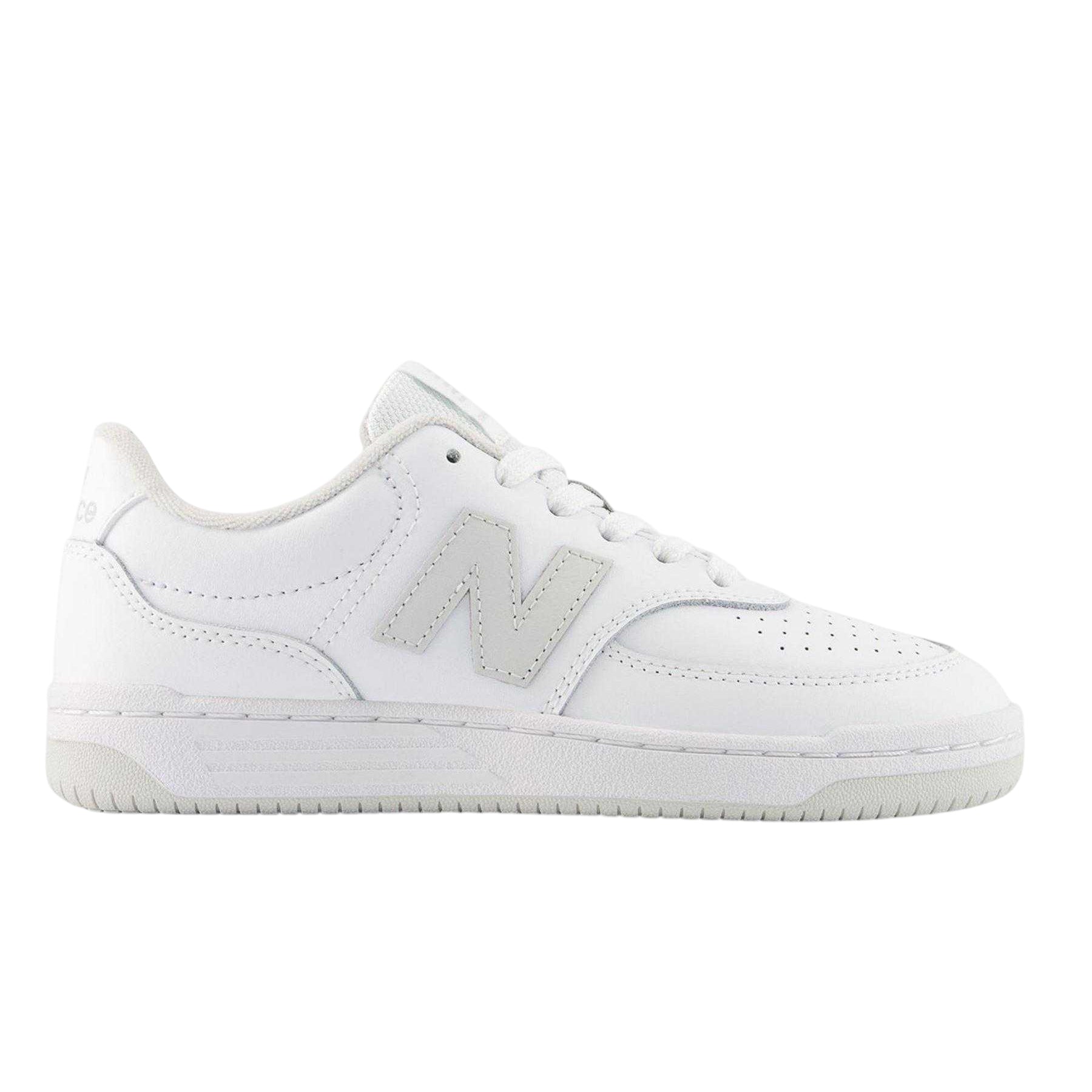 White - Front - New Balance Childrens-Kids Bb80 Cow Suede Trainers