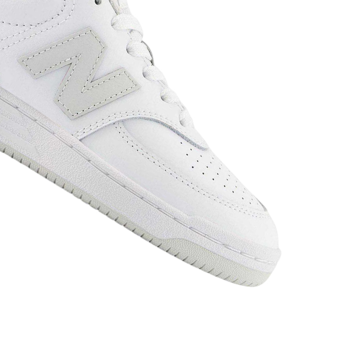 White - Pack Shot - New Balance Childrens-Kids Bb80 Cow Suede Trainers