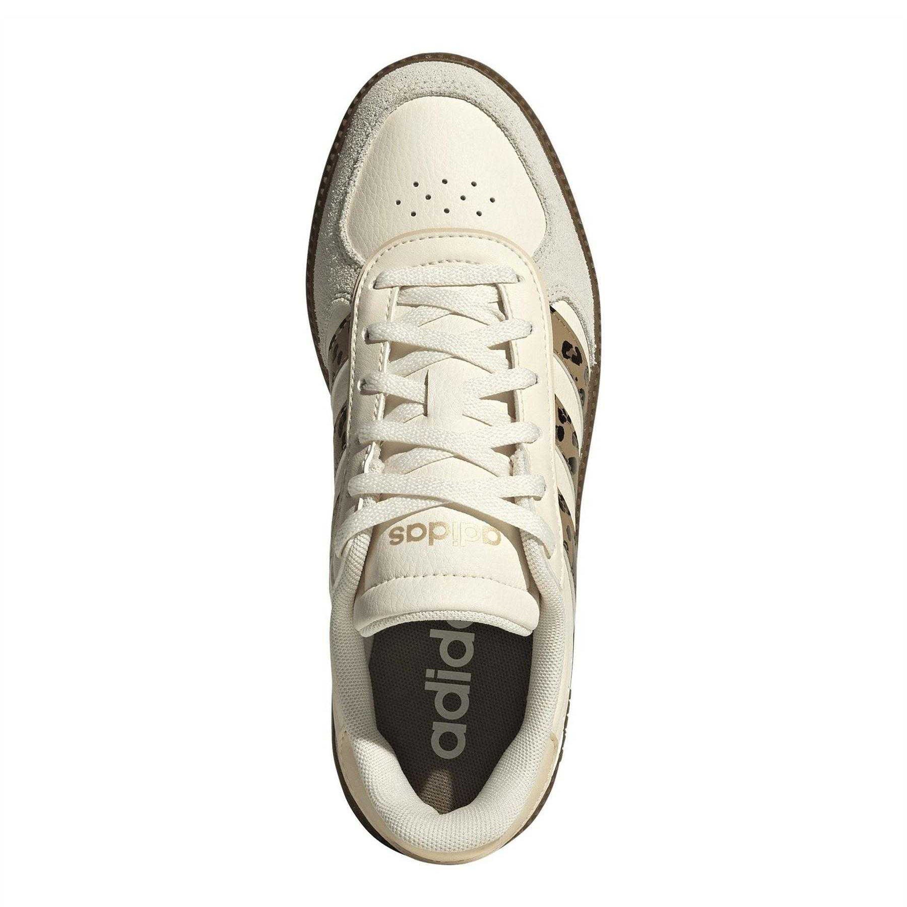Cream-Leopard - Lifestyle - Adidas Childrens-Kids Hoops 3.0 Leopard Print Suede Trainers