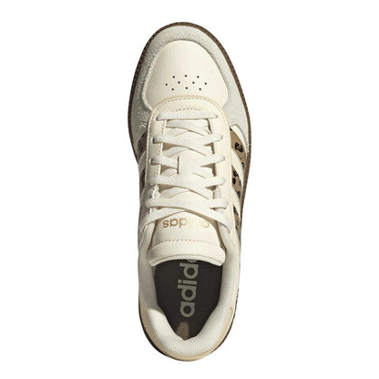 Cream-Leopard - Lifestyle - Adidas Childrens-Kids Hoops 3.0 Leopard Print Suede Trainers