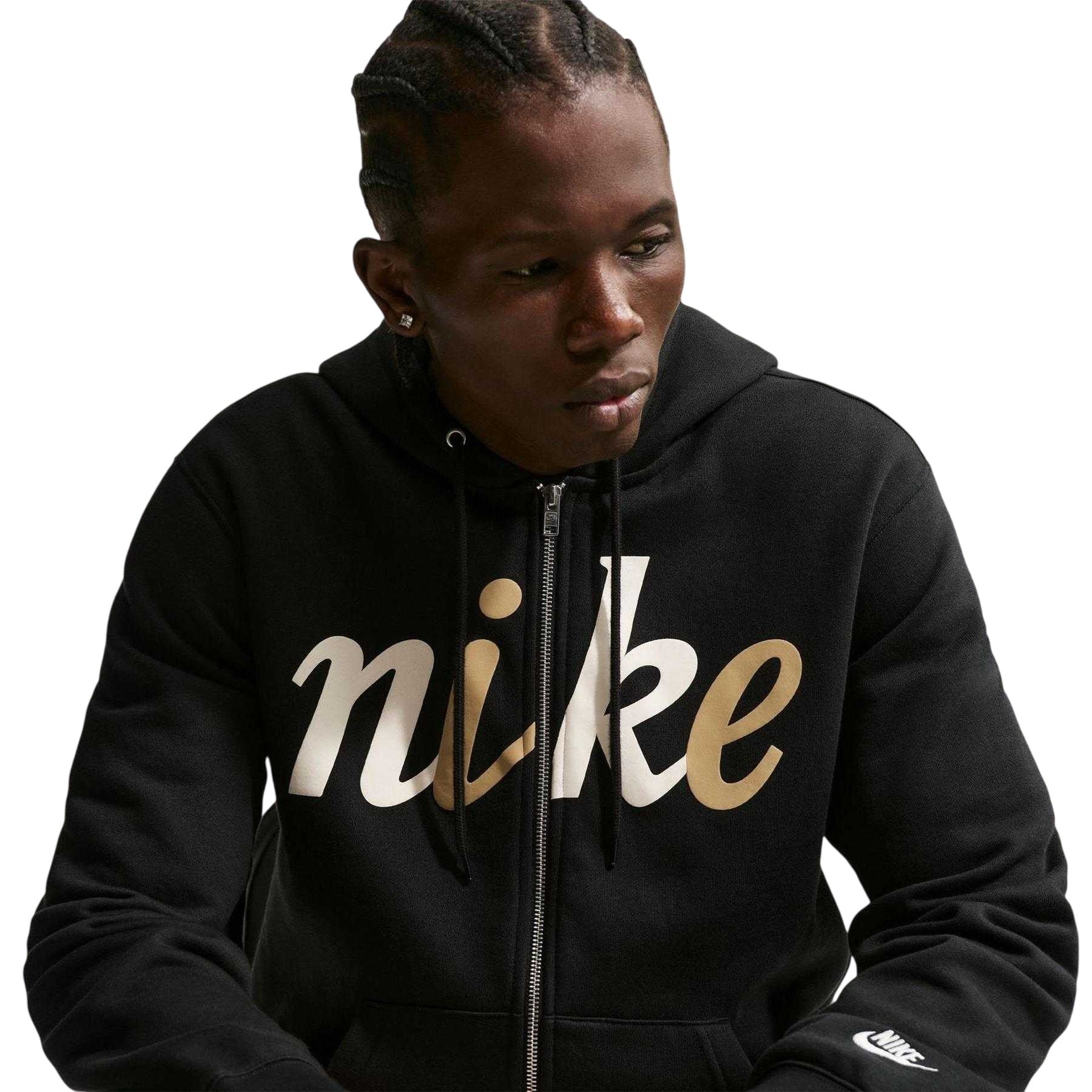Black - Lifestyle - Nike Mens Club Fleece Full Zip Hoodie