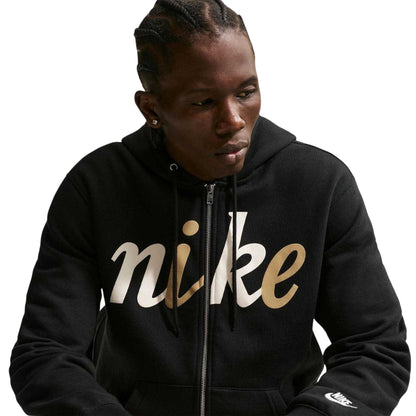 Black - Lifestyle - Nike Mens Club Fleece Full Zip Hoodie