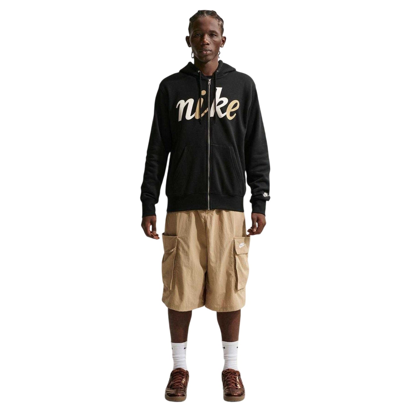 Black - Pack Shot - Nike Mens Club Fleece Full Zip Hoodie