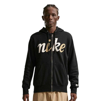 Black - Front - Nike Mens Club Fleece Full Zip Hoodie