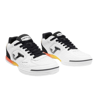 White - Pack Shot - Joma Mens Top Flex Leather Indoor Football Trainers