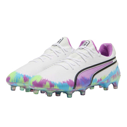 White - Close up - Puma Mens King Ultimate Brilliance Tie Dye Firm Ground Football Boots