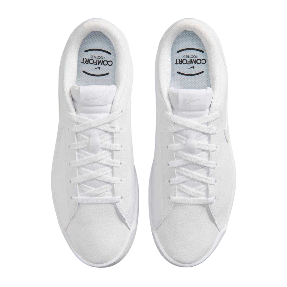 Triple White - Lifestyle - Nike Mens Court Heritage Synthetic Leather Trainers