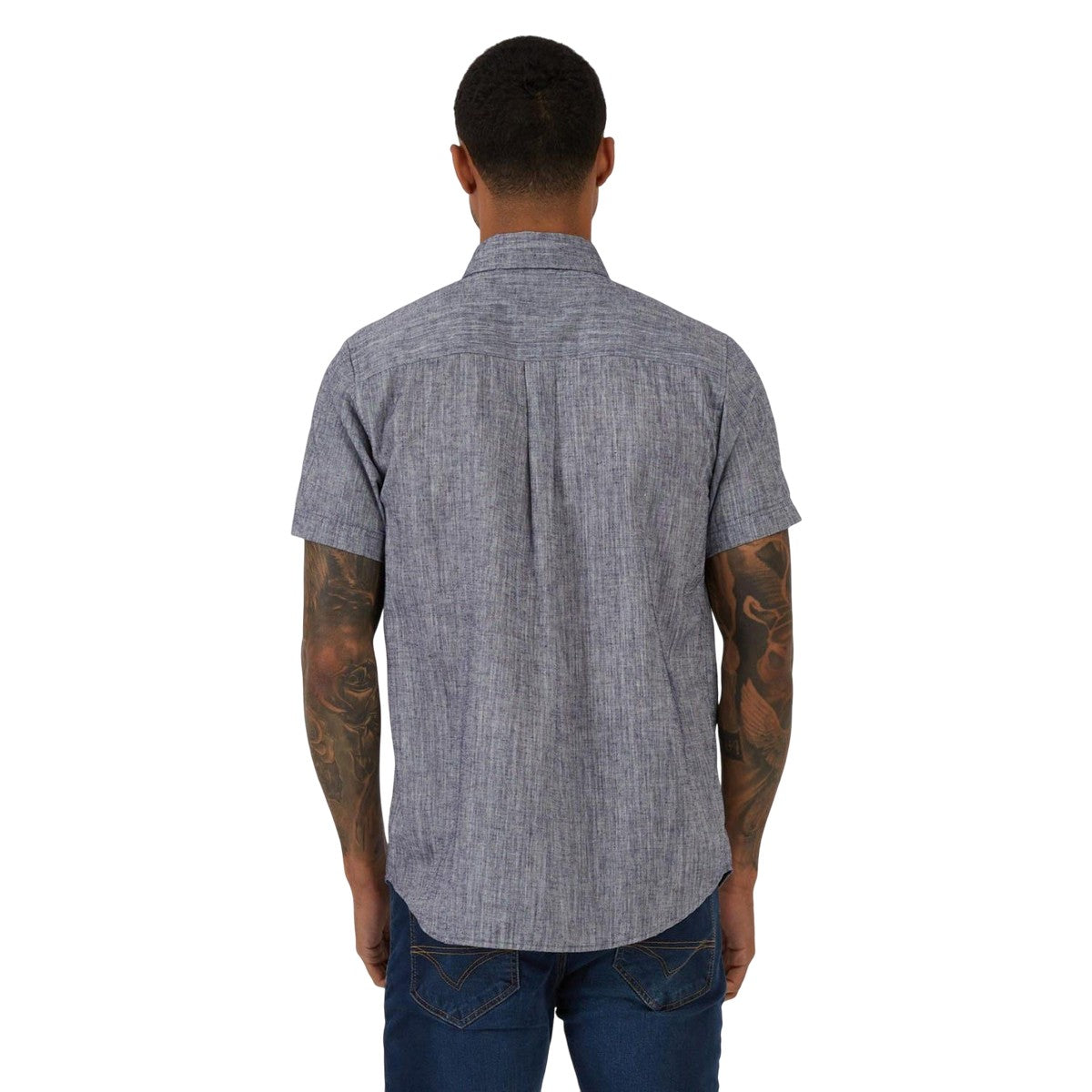 Navy - Back - Luke 1977 Mens Yoko Linen Shirt