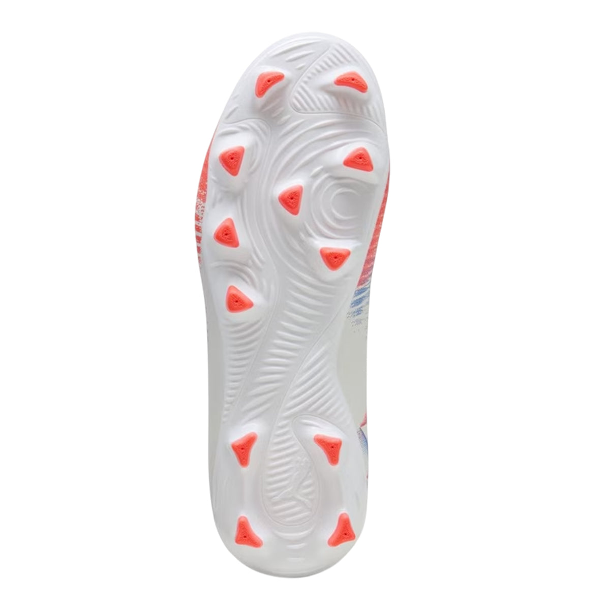 White-Black-Glowing Red - Pack Shot - Puma Childrens-Kids Future 8 Play Firm Ground Football Boots