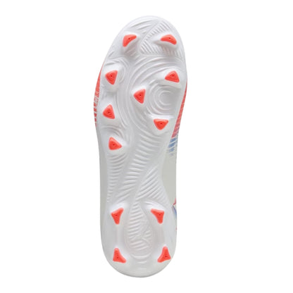 White-Black-Glowing Red - Pack Shot - Puma Childrens-Kids Future 8 Play Firm Ground Football Boots