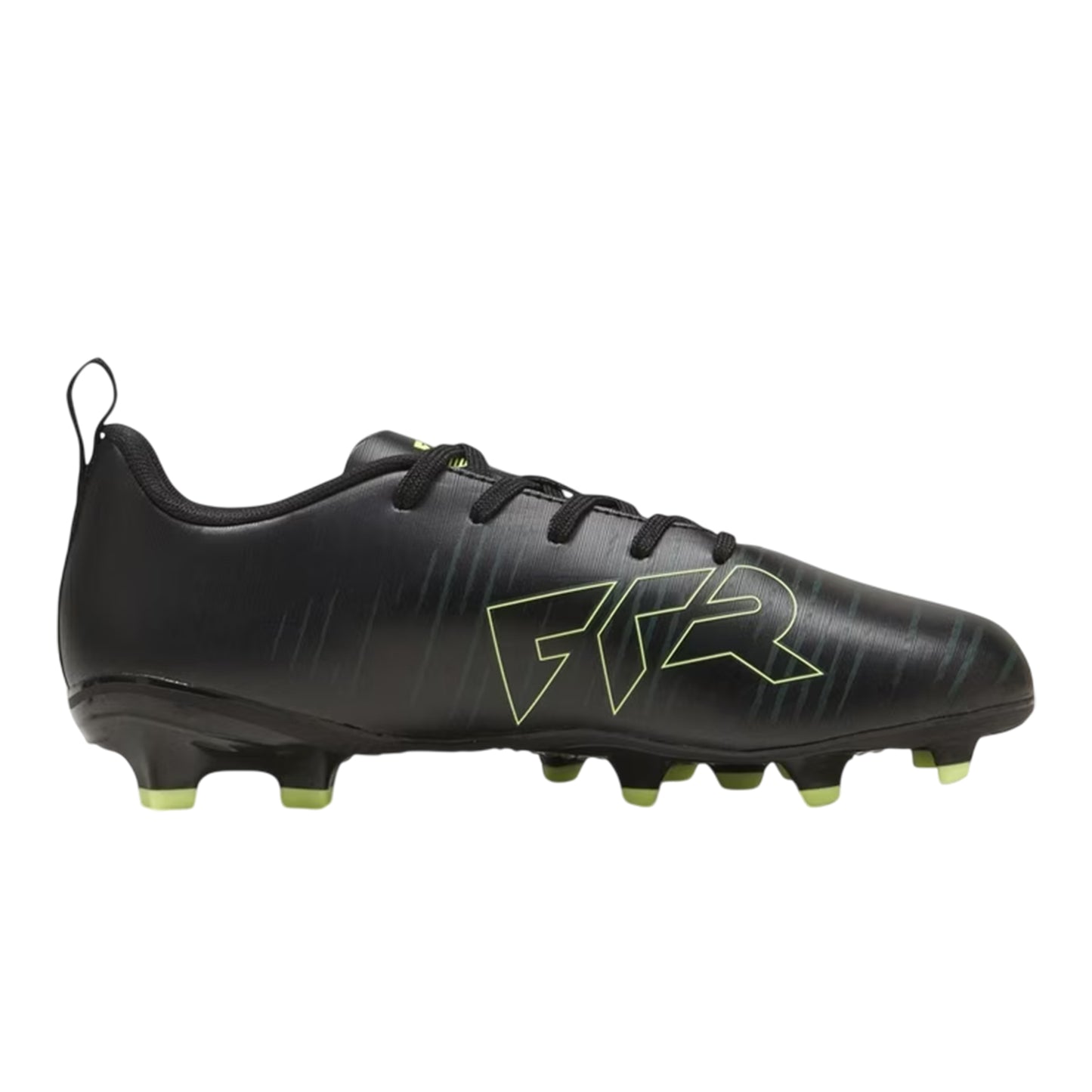 Black-Green - Front - Puma Childrens-Kids Future 8 Play Firm Ground Football Boots