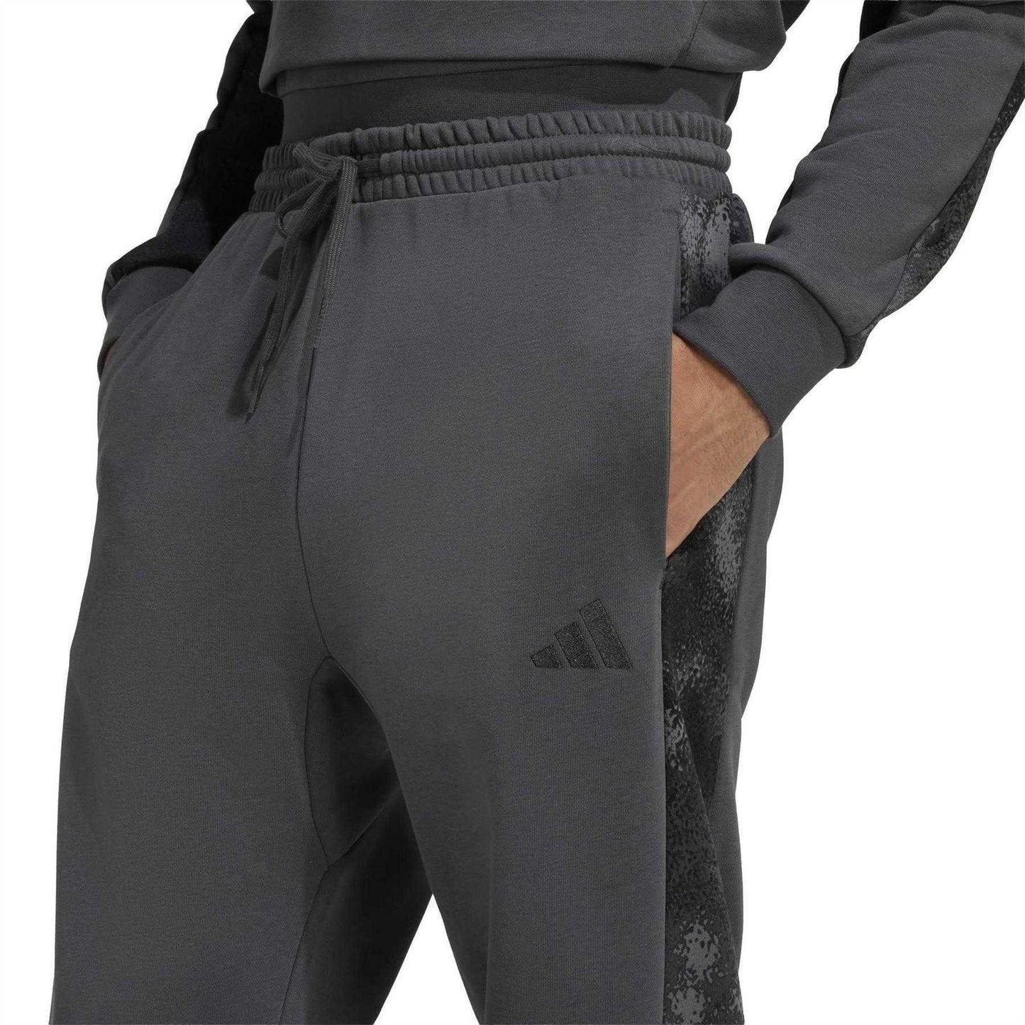 Grey - Side - Adidas Mens Camouflage Tapered Joggers