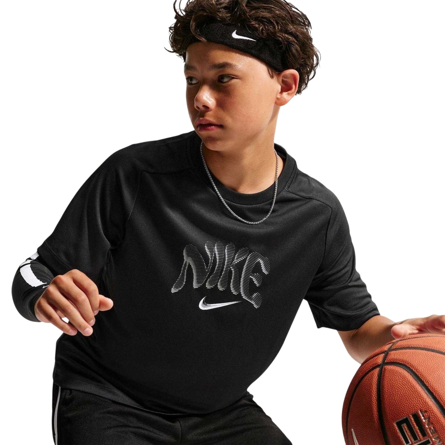 Black - Pack Shot - Nike Childrens-Kids Logo T-Shirt