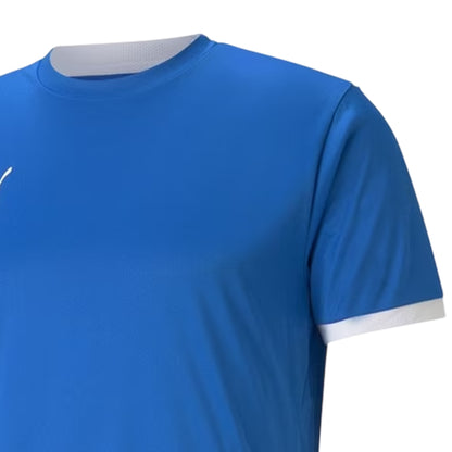 Electric Blue Lemonade-White - Side - Puma Childrens-Kids TeamLIGA Logo Jersey