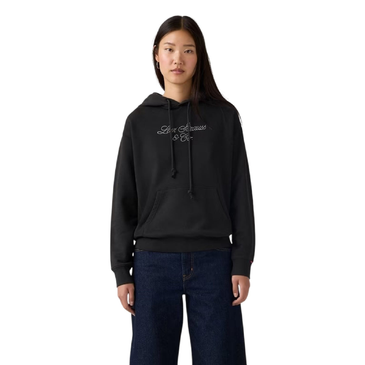 Anthracite - Lifestyle - Levis Womens-Ladies Heritage Logo Hoodie