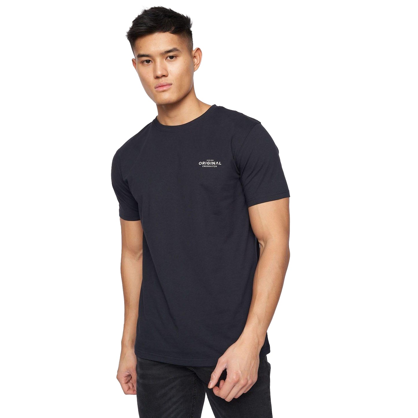 Black-White-Grey Marl-Blue - Lifestyle - Crosshatch Mens Shivron T-Shirt (Pack of 7)