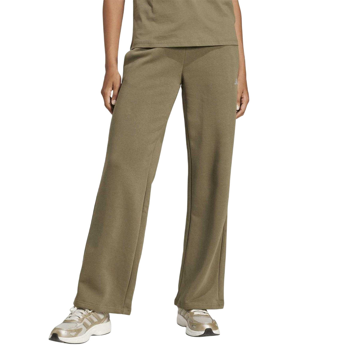Olive Strata - Pack Shot - Adidas Womens-Ladies Fleece Jogging Bottoms