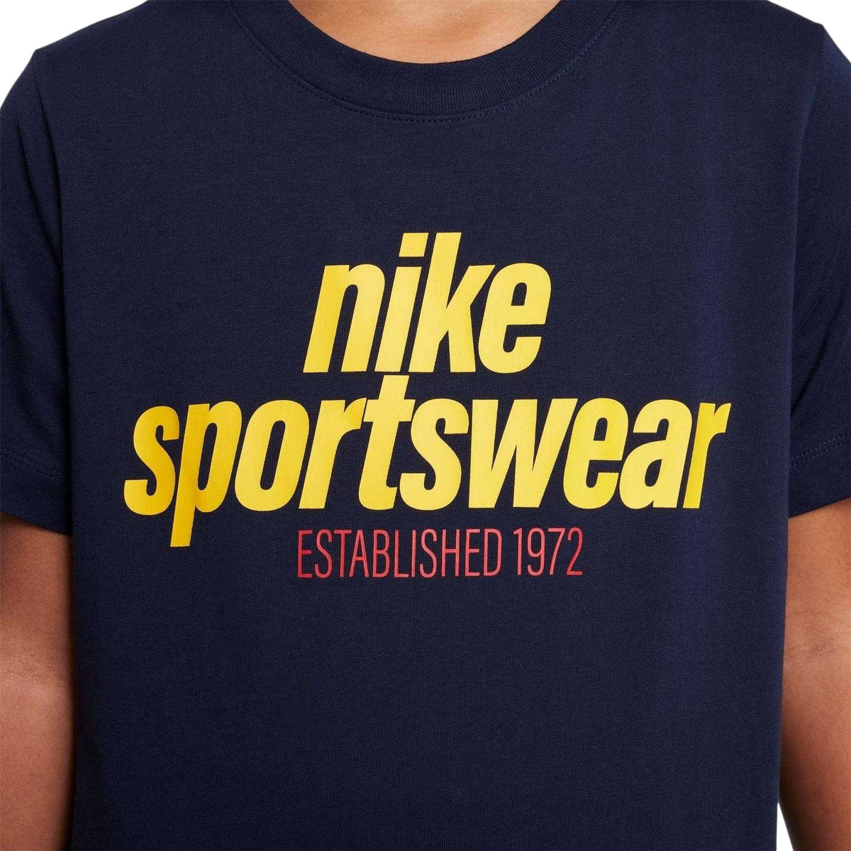 Obsidian Blue - Side - Nike Childrens-Kids Logo Jersey Crew Neck Short-Sleeved T-Shirt