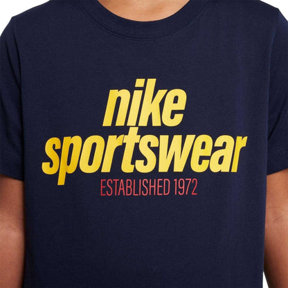 Obsidian Blue - Side - Nike Childrens-Kids Logo Jersey Crew Neck Short-Sleeved T-Shirt