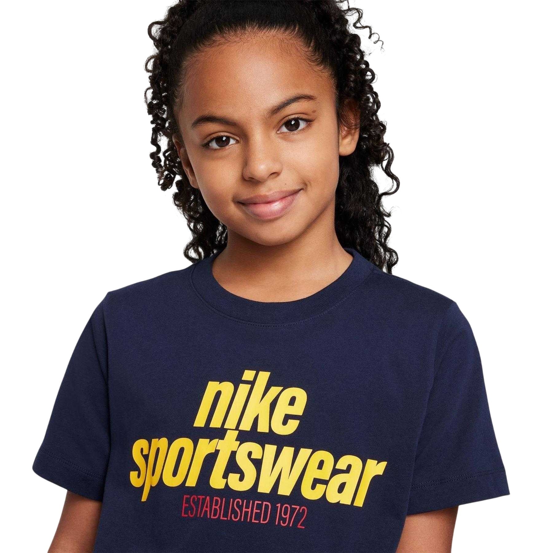 Obsidian Blue - Lifestyle - Nike Childrens-Kids Logo Jersey Crew Neck Short-Sleeved T-Shirt
