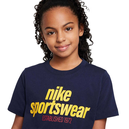 Obsidian Blue - Lifestyle - Nike Childrens-Kids Logo Jersey Crew Neck Short-Sleeved T-Shirt