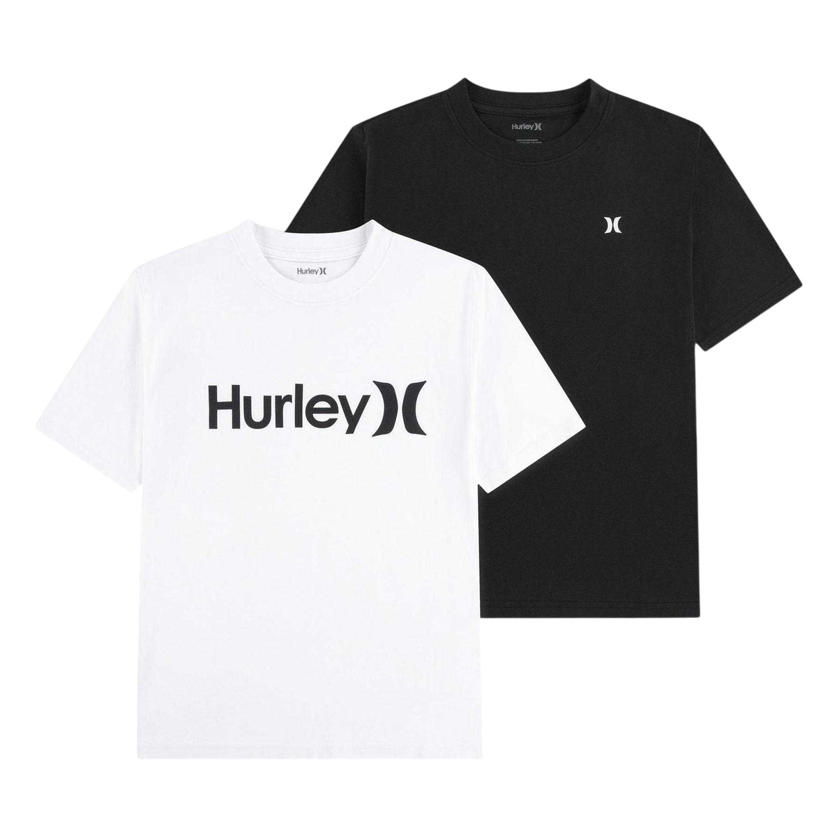 White - Front - Hurley Childrens-Kids Core Logo T-Shirt (Pack of 2)