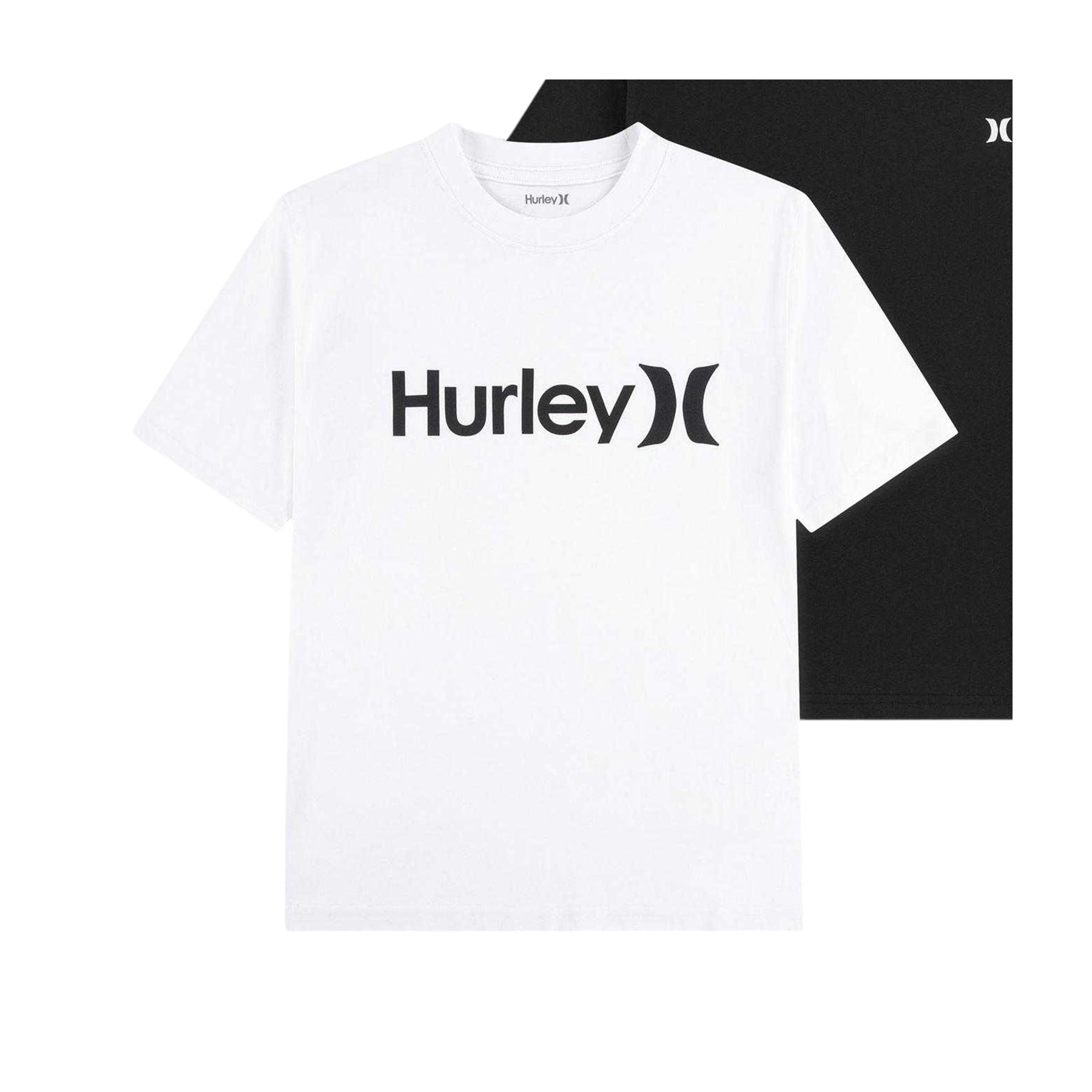 White - Side - Hurley Childrens-Kids Core Logo T-Shirt (Pack of 2)