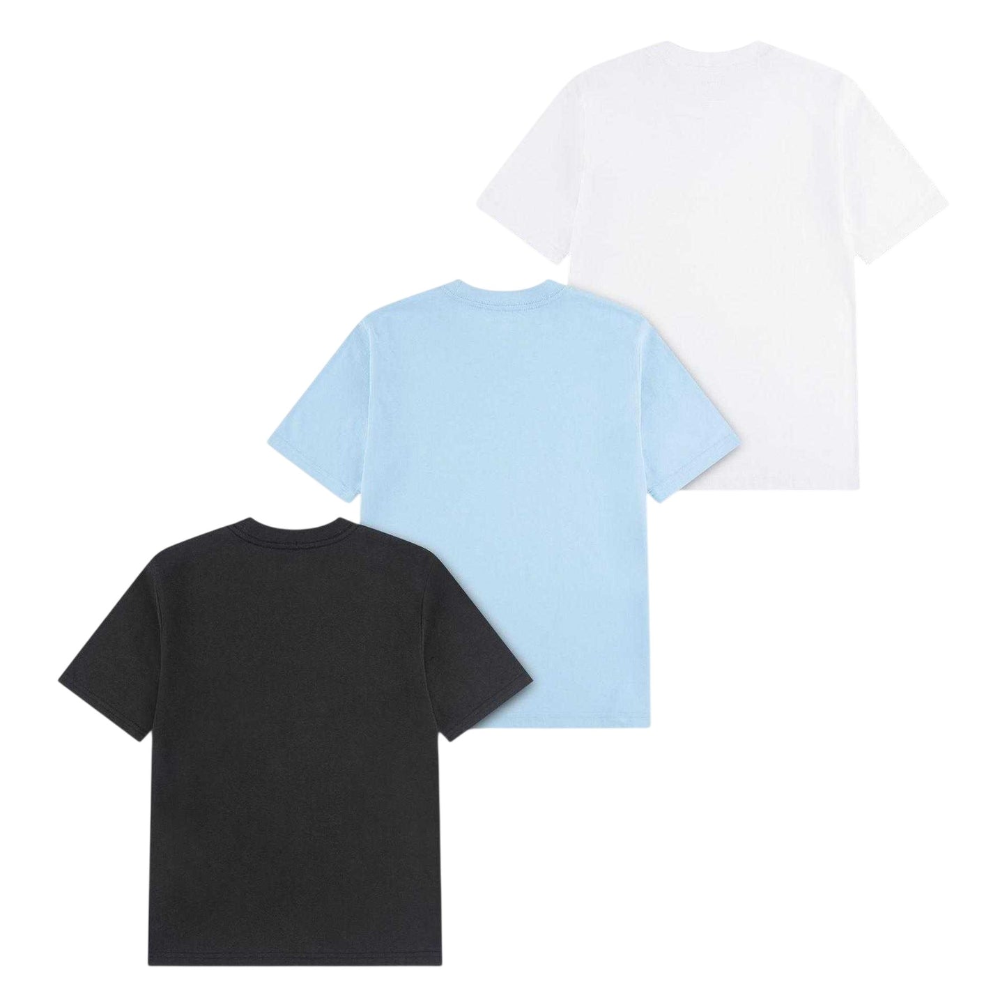 Black-White-Blue - Back - Hurley Childrens-Kids Core Logo Short-Sleeved T-Shirt (Pack of 3)