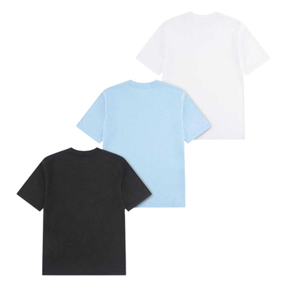 Black-White-Blue - Back - Hurley Childrens-Kids Core Logo Short-Sleeved T-Shirt (Pack of 3)