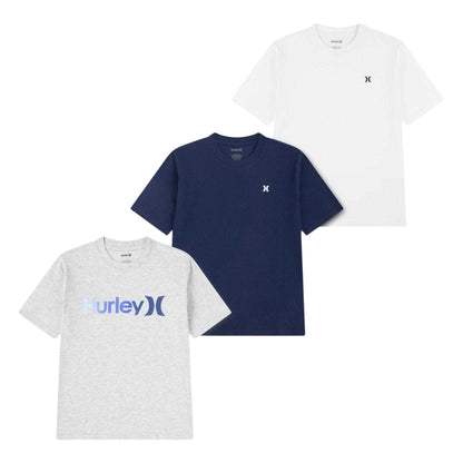 Grey Heather - Front - Hurley Childrens-Kids Core Logo Short-Sleeved T-Shirt (Pack of 3)