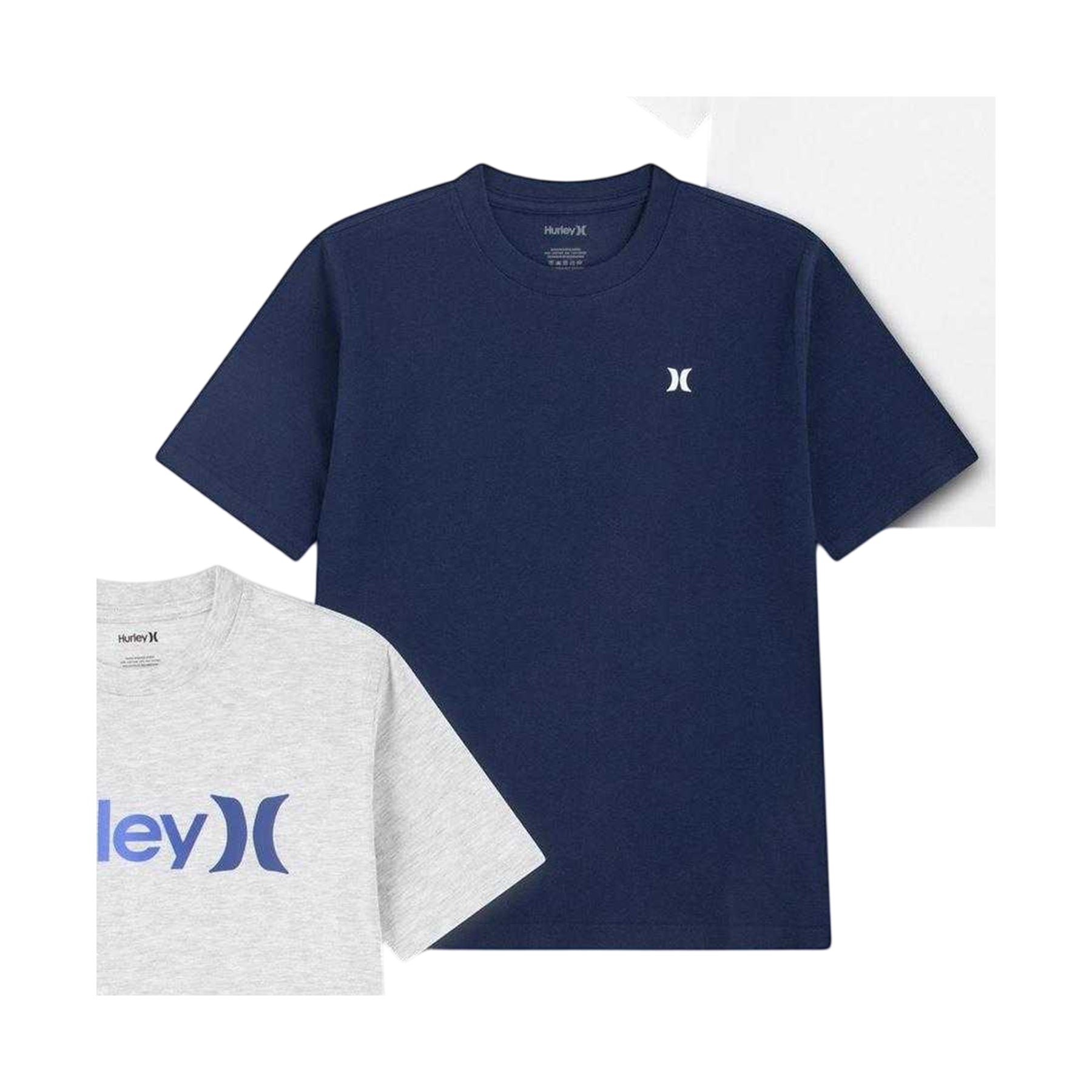 Grey Heather - Side - Hurley Childrens-Kids Core Logo Short-Sleeved T-Shirt (Pack of 3)