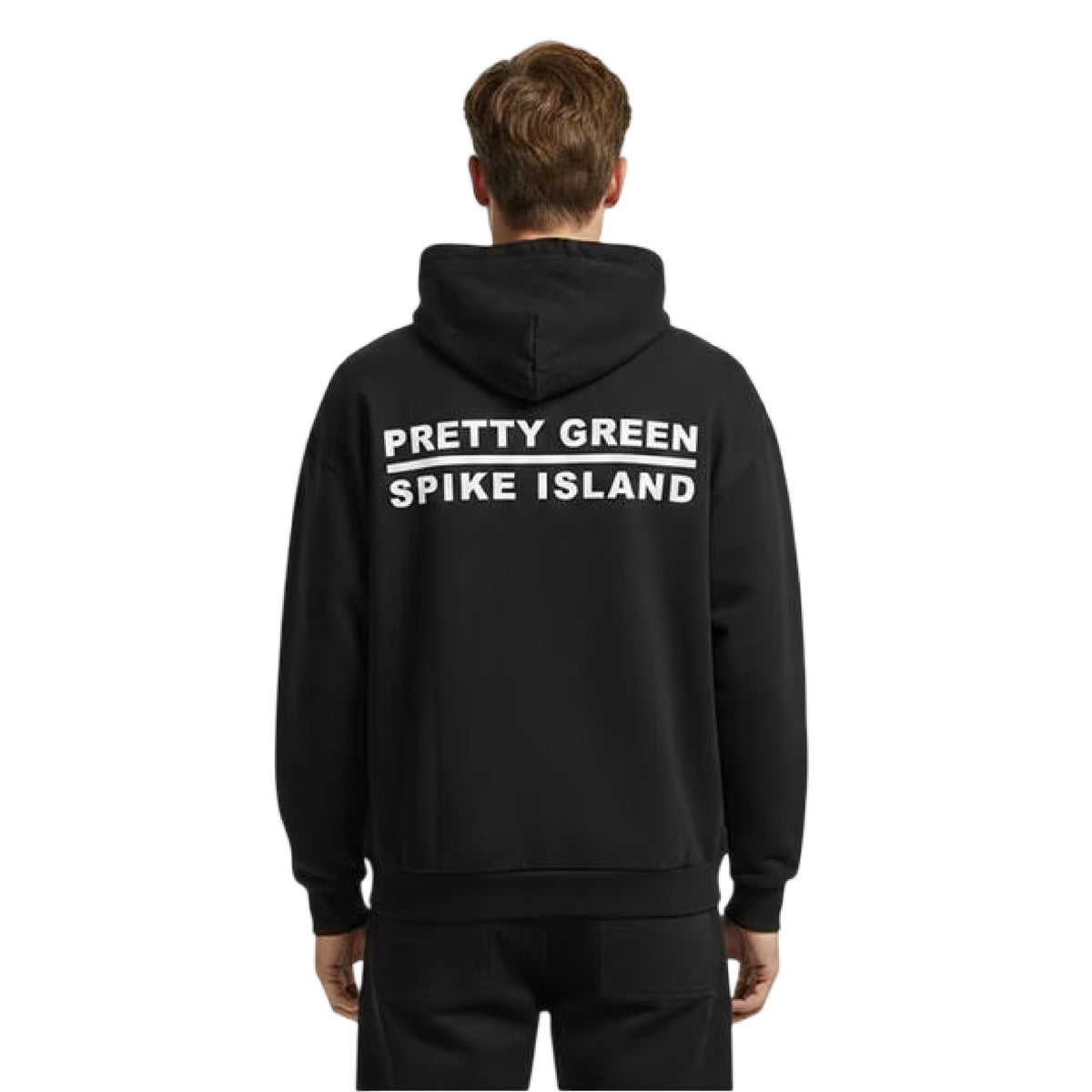 Black - Lifestyle - Pretty Green Mens Spike Island Graphic Print Overhead Hoodie