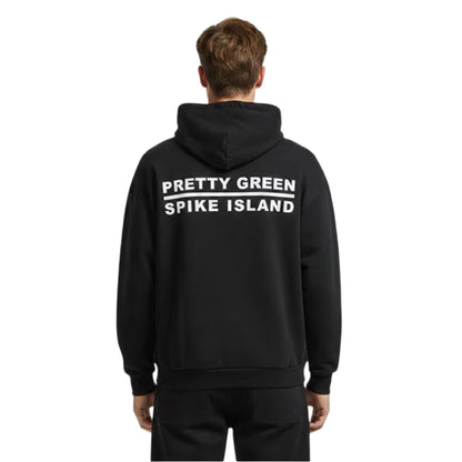 Black - Lifestyle - Pretty Green Mens Spike Island Graphic Print Overhead Hoodie