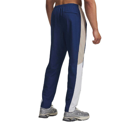 Blackout-Navy - Back - Under Armour Mens Rival Colour Block Tracksuit Bottoms