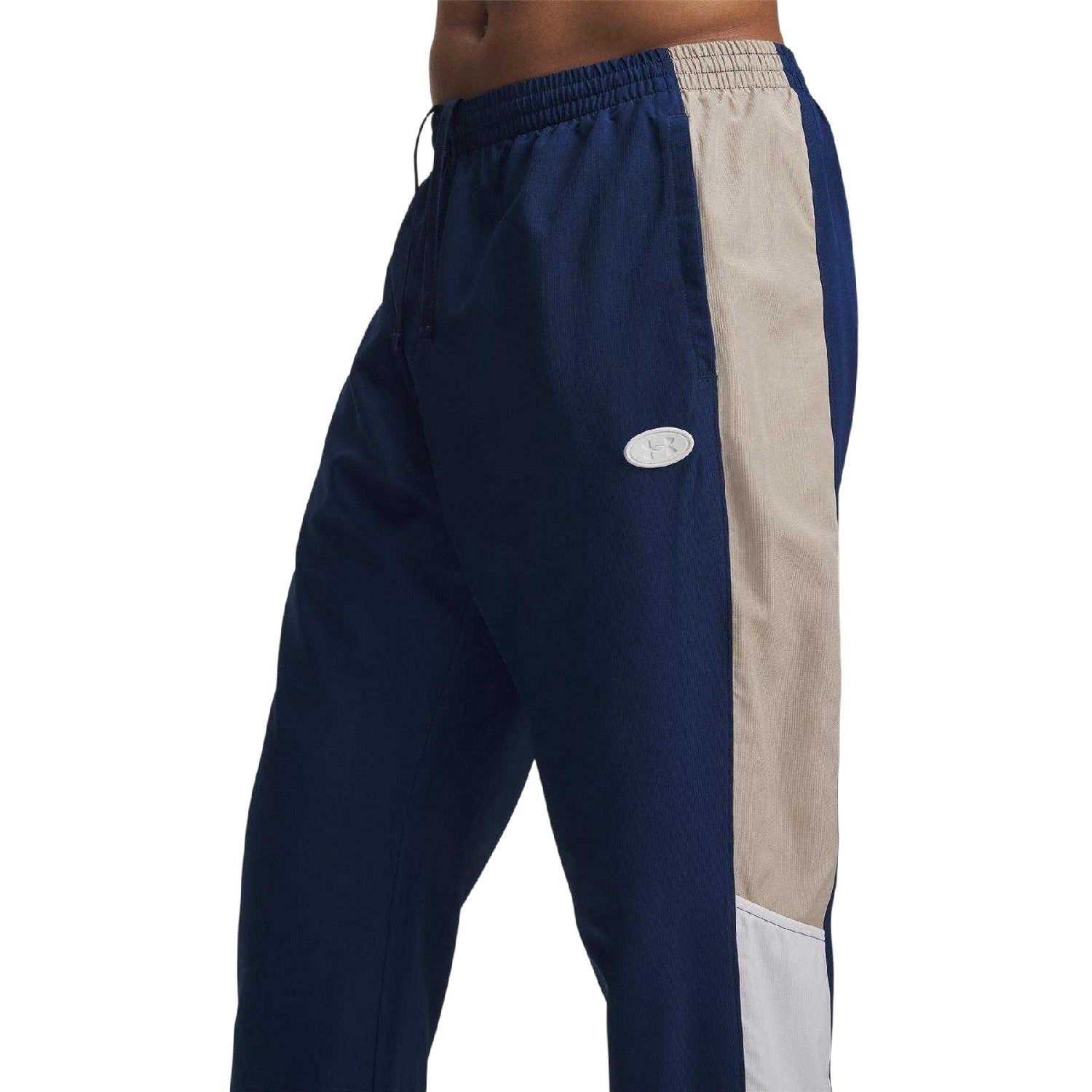 Blackout-Navy - Side - Under Armour Mens Rival Colour Block Tracksuit Bottoms
