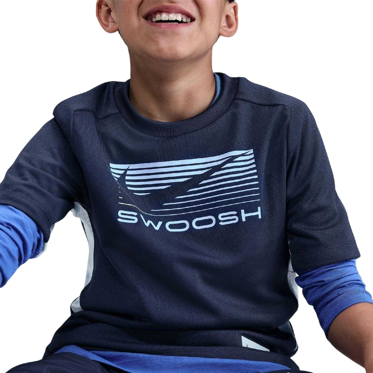 Midnight Navy - Side - Nike Childrens-Kids Logo Jersey T-Shirt