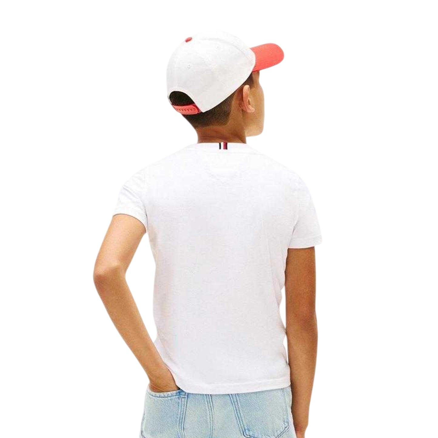White - Back - Tommy Hilfiger Childrens-Kids Logo Regular T-Shirt