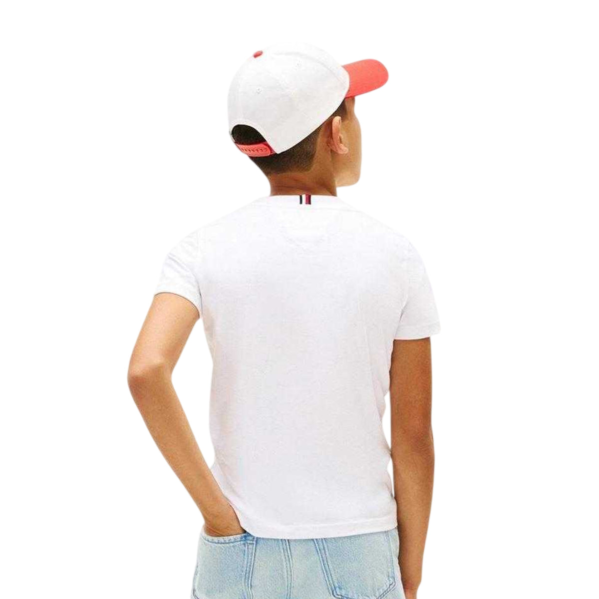 White - Back - Tommy Hilfiger Childrens-Kids Logo Regular T-Shirt