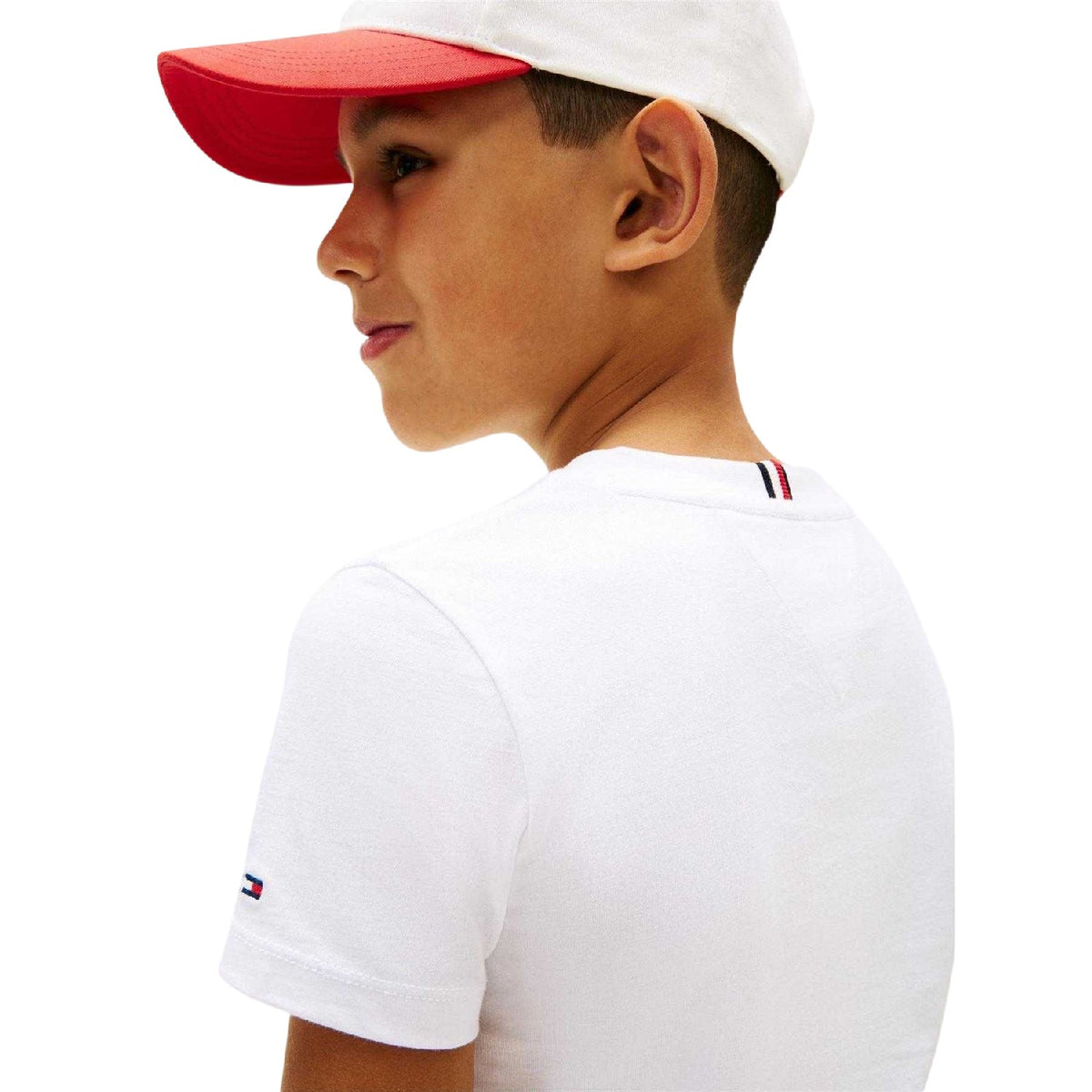 White - Lifestyle - Tommy Hilfiger Childrens-Kids Logo Regular T-Shirt