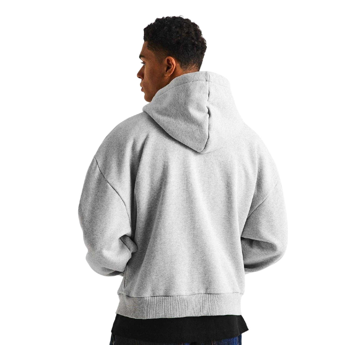 Grey - Pack Shot - MKI MIYUKI ZOKU Mens Logo Uniform Full Zip Hoodie
