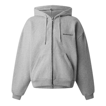 Grey - Front - MKI MIYUKI ZOKU Mens Logo Uniform Full Zip Hoodie
