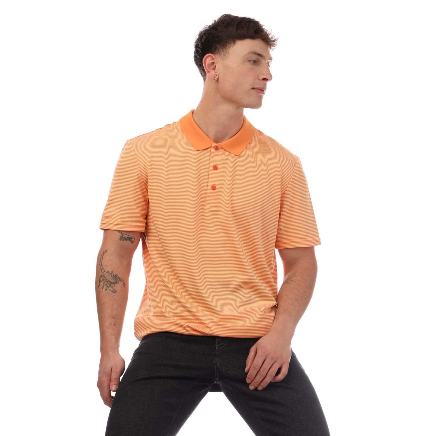 Orange - Lifestyle - Lyle & Scott Mens Micro-Stripe Golf Polo Shirt