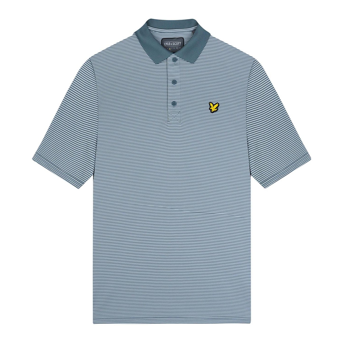 Blue - Front - Lyle & Scott Mens Micro-Stripe Golf Polo Shirt