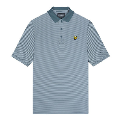 Blue - Front - Lyle & Scott Mens Micro-Stripe Golf Polo Shirt