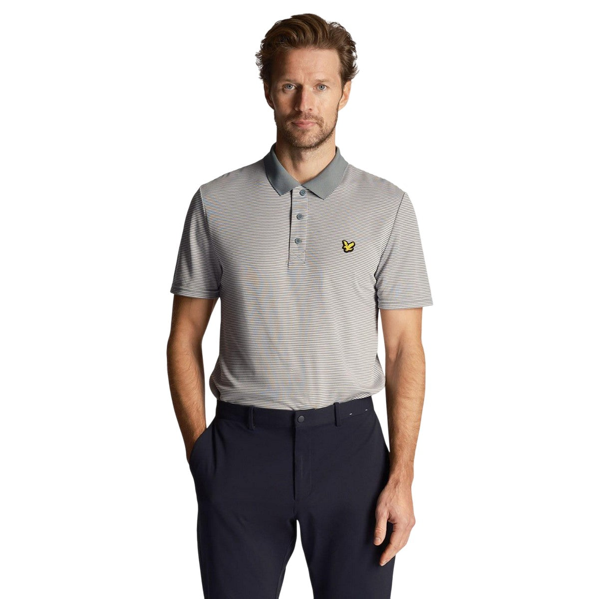 Blue - Lifestyle - Lyle & Scott Mens Micro-Stripe Golf Polo Shirt