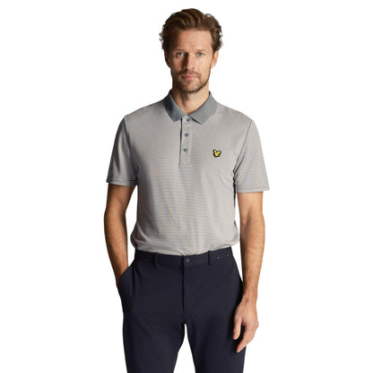 Blue - Lifestyle - Lyle & Scott Mens Micro-Stripe Golf Polo Shirt