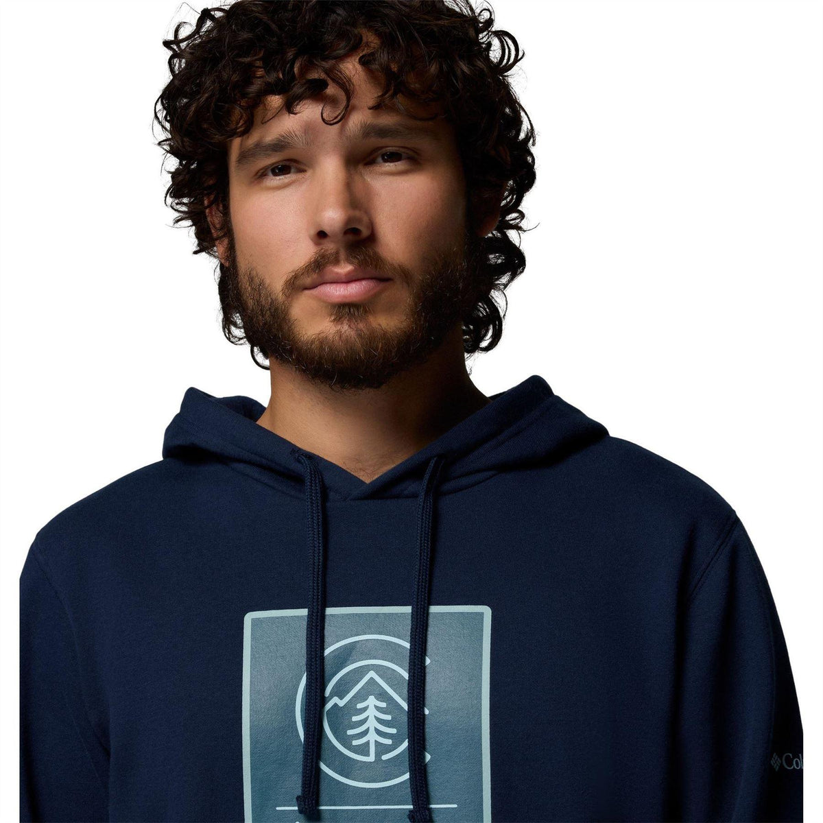 Collegiate Navy - Side - Columbia Mens Trek Graphic Print Hoodie