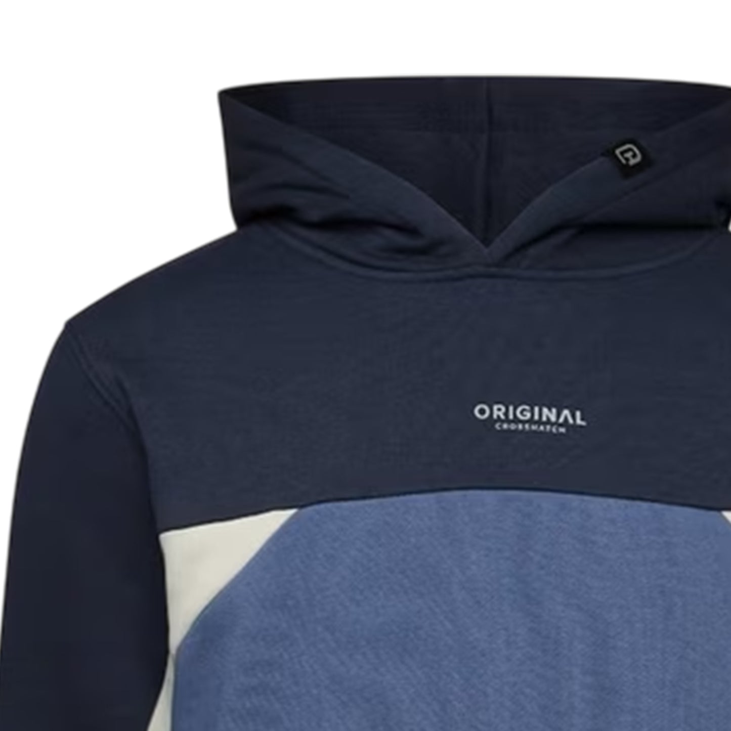 Blue - Side - Crosshatch Mens Castlebay Colour Block Hoodie