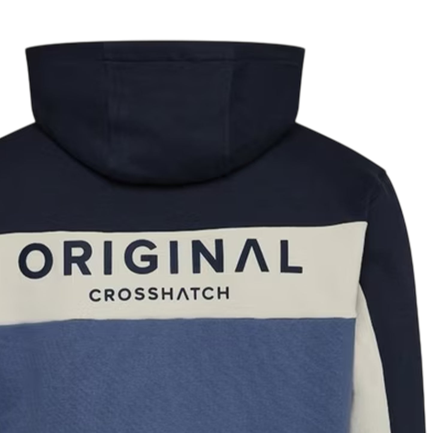 Blue - Lifestyle - Crosshatch Mens Castlebay Colour Block Hoodie