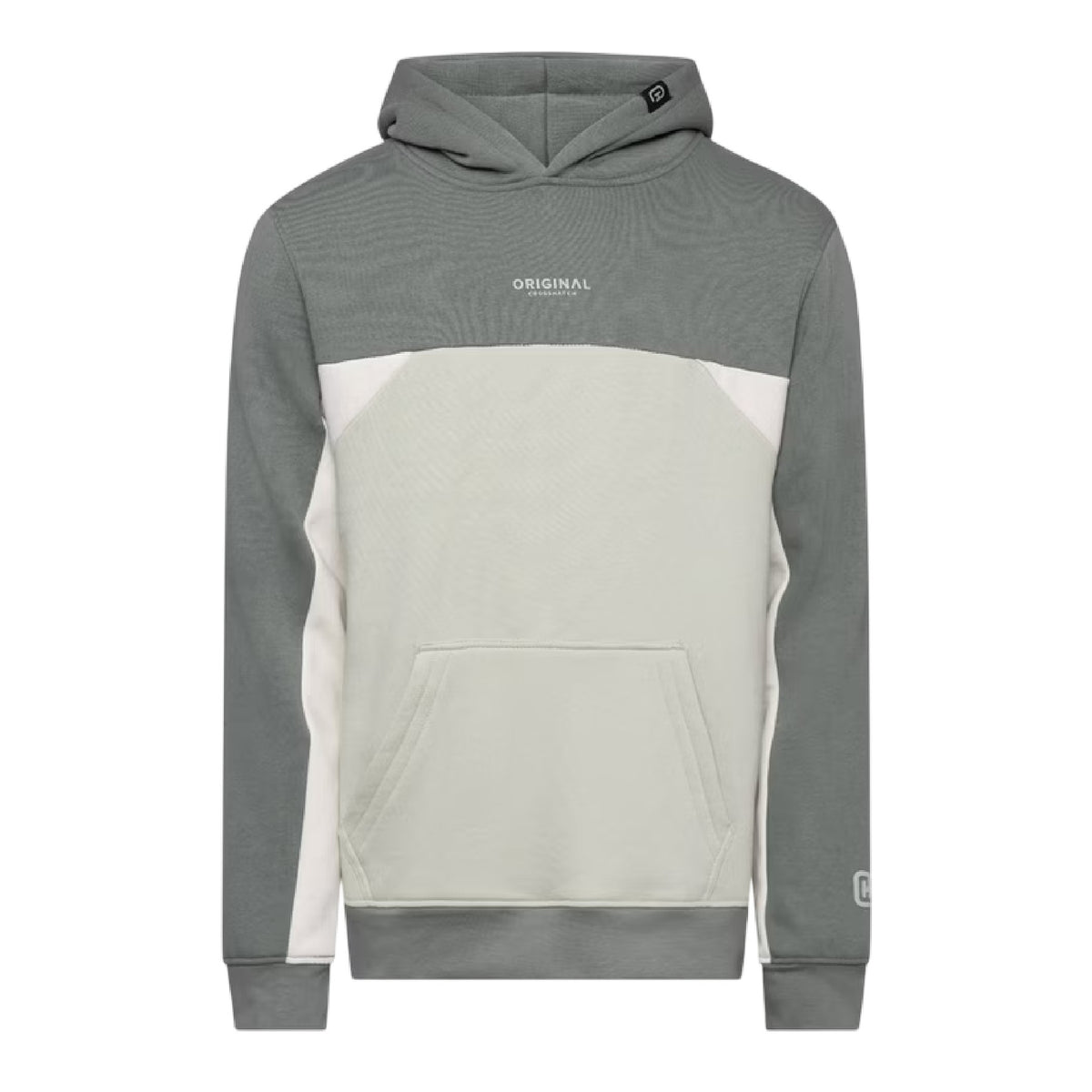 Light Olive - Front - Crosshatch Mens Castlebay Colour Block Hoodie
